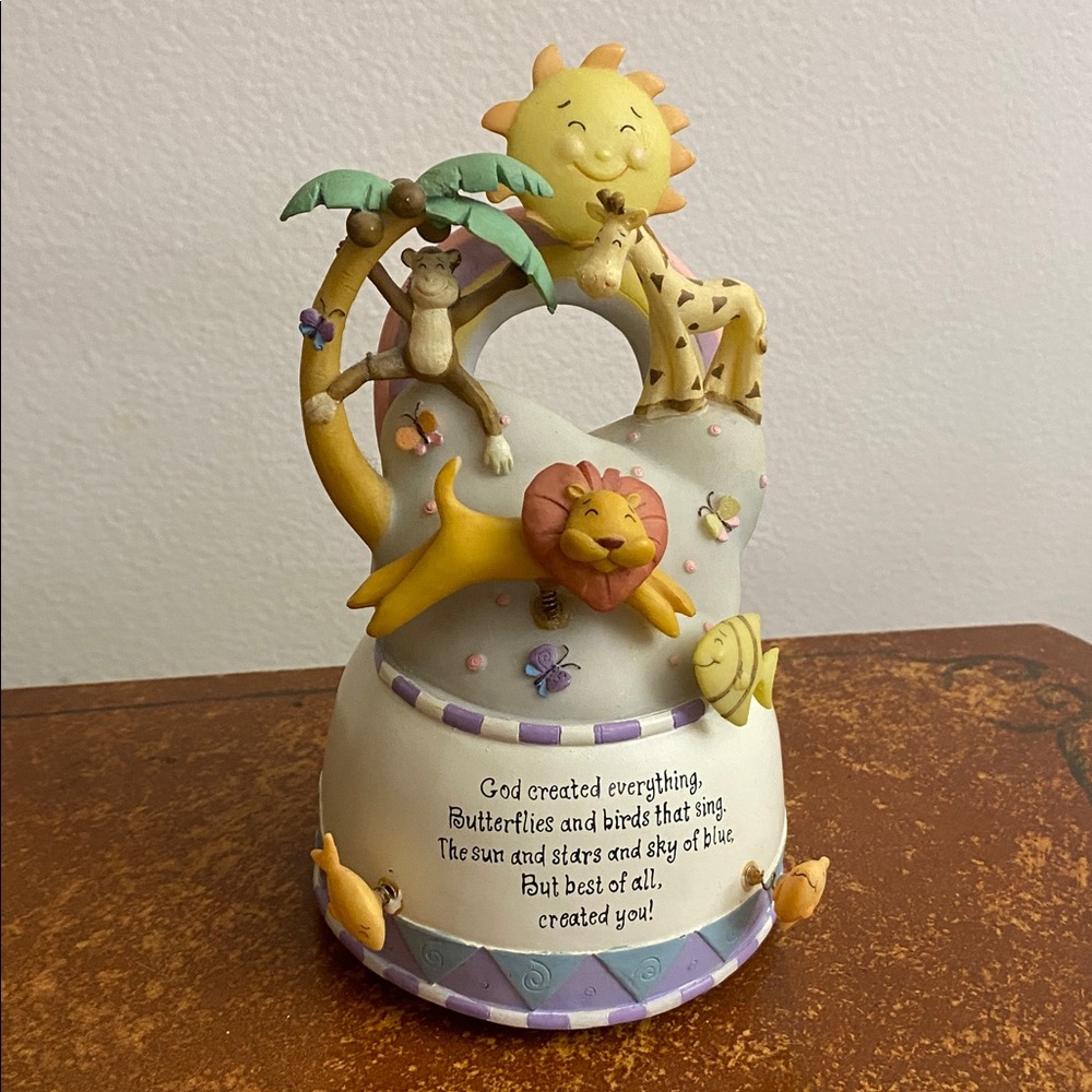Musical Box God Created Everything Baptism 
Roman 7” Christian Nursery Decor